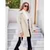 imageTanming Womens Winter Double Breasted Coat Black Wool Peacoat Long Sleeve Trench CoatBeige