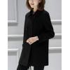 imageTanming Womens Winter Double Breasted Coat Black Wool Peacoat Long Sleeve Trench CoatBlack