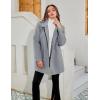 imageTanming Womens Winter Double Breasted Coat Black Wool Peacoat Long Sleeve Trench CoatGray