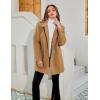 imageTanming Womens Winter Double Breasted Coat Black Wool Peacoat Long Sleeve Trench CoatKhaki
