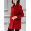 imageTanming Womens Winter Double Breasted Coat Black Wool Peacoat Long Sleeve Trench CoatRed