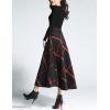 imageTanming Womens Winter Warm Elastic Waist Wool Plaid ALine Pleated Long SkirtBlack