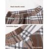 imageTanming Womens Winter Warm Elastic Waist Wool Plaid ALine Pleated Long SkirtCoffee