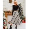 imageTanming Womens Winter Warm Elastic Waist Wool Plaid ALine Pleated Long SkirtGray