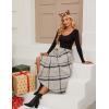 imageTanming Womens Winter Warm Elastic Waist Wool Plaid ALine Pleated Long SkirtGray