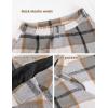 imageTanming Womens Winter Warm Elastic Waist Wool Plaid ALine Pleated Long SkirtLight Grey
