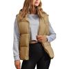 imageTanming Black Puffer Vest Women Zip Up Lightweight Sleeveless Winter Outerwear Vests with HoodKhaki