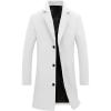 imageTanming Mens Black Trench Coat Notched Lapel Single Breasted Long Peacoat OvercoatWhite