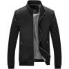 imageTanming Mens Casual Slim Fit Lightweight Zip Up Softshell Bomber JacketBlack