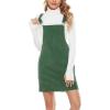 imageTanming Womens Corduroy A Line Cute Jumper Pinafore Bib Overall Mini Dress SkirtArmy Green