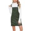 imageTanming Womens Corduroy A Line Cute Jumper Pinafore Bib Overall Mini Dress SkirtDark Green