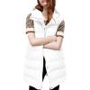 imageTanming Womens Long Puffer Vest Casual Sleeveless Puffy Jacket with Removable HoodWhite