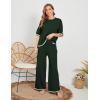 imageTanming Sweater Sets Women 2 Piece Lounge Sets Short Sleeve Knit Pullover Tops Wide Leg PantsArmy Green