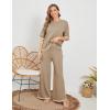 imageTanming Sweater Sets Women 2 Piece Lounge Sets Short Sleeve Knit Pullover Tops Wide Leg PantsDark Khaki