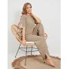 imageTanming Sweater Sets Women 2 Piece Lounge Sets Short Sleeve Knit Pullover Tops Wide Leg PantsDark Khaki
