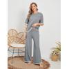imageTanming Sweater Sets Women 2 Piece Lounge Sets Short Sleeve Knit Pullover Tops Wide Leg PantsGrey
