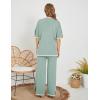 imageTanming Sweater Sets Women 2 Piece Lounge Sets Short Sleeve Knit Pullover Tops Wide Leg PantsGrey Green