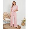 imageTanming Sweater Sets Women 2 Piece Lounge Sets Short Sleeve Knit Pullover Tops Wide Leg PantsPink