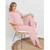 imageTanming Sweater Sets Women 2 Piece Lounge Sets Short Sleeve Knit Pullover Tops Wide Leg PantsPink