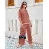 imageTanming Sweater Sets Women 2 Piece Lounge Sets Short Sleeve Knit Pullover Tops Wide Leg PantsRust