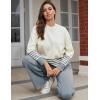 imageTanming Womens Lounge Sets 2 Piece Outfits Knitted Pullover Sweater Tops Wide Leg Pants TracksuitGrey