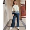 imageTanming Womens Lounge Sets 2 Piece Outfits Knitted Pullover Sweater Tops Wide Leg Pants TracksuitNavy