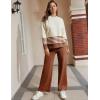 imageTanming Womens Lounge Sets 2 Piece Outfits Knitted Pullover Sweater Tops Wide Leg Pants TracksuitRust