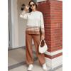 imageTanming Womens Lounge Sets 2 Piece Outfits Knitted Pullover Sweater Tops Wide Leg Pants TracksuitRust