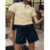 imageTanming Womens Cardigan Sweaters Soft Chunky Knit Top Short Sleeve Button Loose Outerwear SweaterBeige
