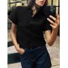 imageTanming Womens Cardigan Sweaters Soft Chunky Knit Top Short Sleeve Button Loose Outerwear SweaterBlack