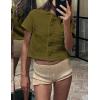 imageTanming Womens Cardigan Sweaters Soft Chunky Knit Top Short Sleeve Button Loose Outerwear SweaterOlive Green