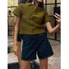 imageTanming Womens Cardigan Sweaters Soft Chunky Knit Top Short Sleeve Button Loose Outerwear SweaterOlive Green