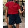 imageTanming Womens Cardigan Sweaters Soft Chunky Knit Top Short Sleeve Button Loose Outerwear SweaterRed