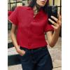 imageTanming Womens Cardigan Sweaters Soft Chunky Knit Top Short Sleeve Button Loose Outerwear SweaterRed