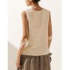 imageTanming Womens Cotton Linen Suit Vest Summer Casual Sleeveless Button Down Tank Tops Fashion Work WaistcoatApricot