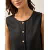 imageTanming Womens Cotton Linen Suit Vest Summer Casual Sleeveless Button Down Tank Tops Fashion Work WaistcoatBlack