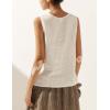 imageTanming Womens Cotton Linen Suit Vest Summer Casual Sleeveless Button Down Tank Tops Fashion Work WaistcoatWhite