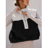 imageTanming Womens Fuzzy Sherpa Fleece Vest Lightweight Cozy Sleeveless Gilet Half Zip Pullover Waistcoat with PocketBlack