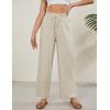 imageTanming Womens Linen Pants Summer Casual Drawstring High Waisted Cotton Pants Beach Pants with PocketsApricot