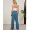 imageTanming Womens Linen Pants Summer Casual Drawstring High Waisted Cotton Pants Beach Pants with PocketsBlue