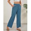 imageTanming Womens Linen Pants Summer Casual Drawstring High Waisted Cotton Pants Beach Pants with PocketsBlue