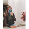 imageTanming Womens Mesh Sheer Top Long Sleeve Mock Neck See Through Shirts Slim Fit Sexy Lace BlouseBlack
