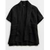 imageTanming Womens Open Front Cardigan Sweaters Casual Short Sleeve Knit Sweater Cape Wrap Outerwear CoatsBlack