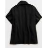 imageTanming Womens Open Front Cardigan Sweaters Casual Short Sleeve Knit Sweater Cape Wrap Outerwear CoatsBlack