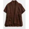 imageTanming Womens Open Front Cardigan Sweaters Casual Short Sleeve Knit Sweater Cape Wrap Outerwear CoatsBrown