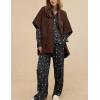 imageTanming Womens Open Front Cardigan Sweaters Casual Short Sleeve Knit Sweater Cape Wrap Outerwear CoatsBrown