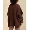 imageTanming Womens Open Front Cardigan Sweaters Casual Short Sleeve Knit Sweater Cape Wrap Outerwear CoatsBrown
