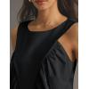 imageTanming Womens Sleeveless Peplum Top Swing Tank Loose Fit Back Button Casual Blouse Ruffled ShirtsBlack