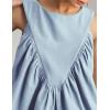 imageTanming Womens Sleeveless Peplum Top Swing Tank Loose Fit Back Button Casual Blouse Ruffled ShirtsBlue