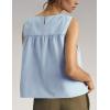 imageTanming Womens Sleeveless Peplum Top Swing Tank Loose Fit Back Button Casual Blouse Ruffled ShirtsBlue
